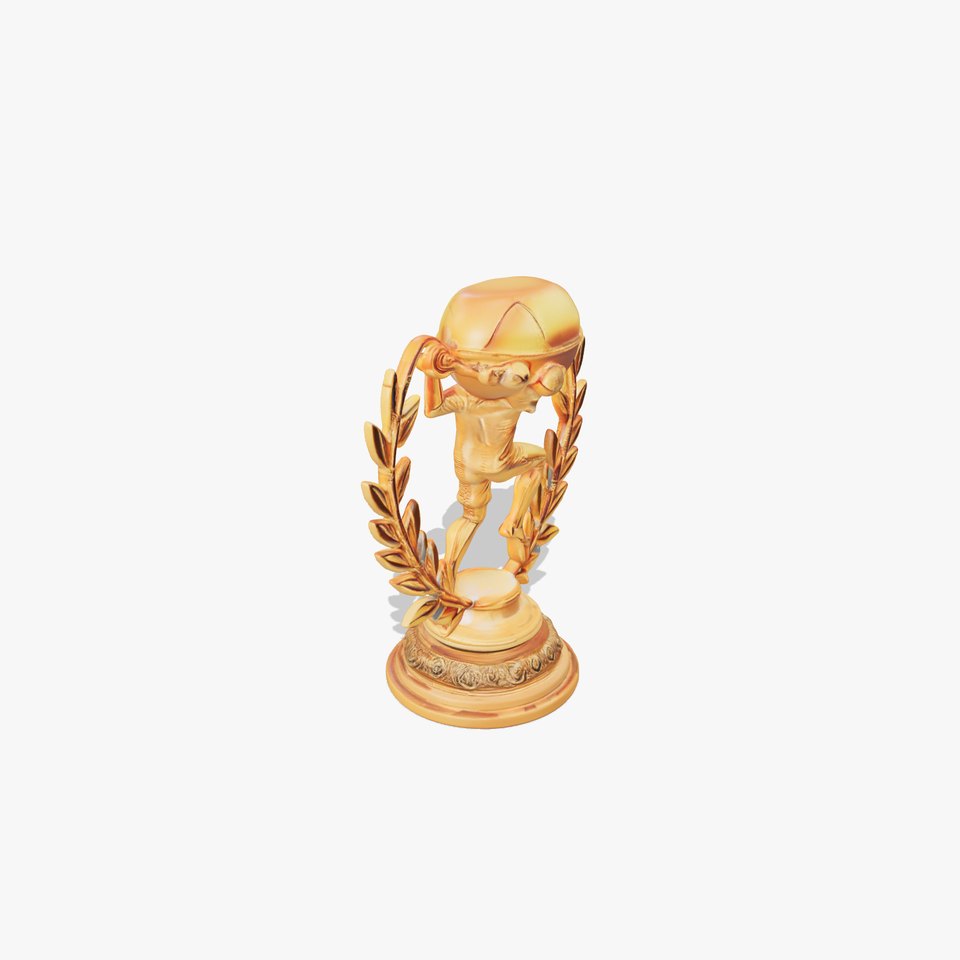 Golden Soccer Trophy model pack with detailed design
